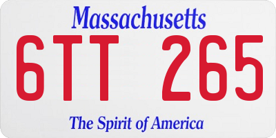 MA license plate 6TT265