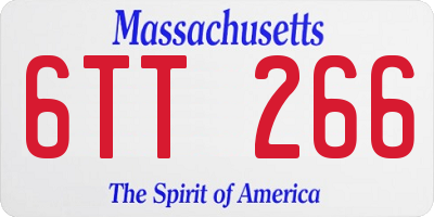 MA license plate 6TT266