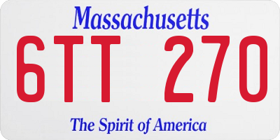 MA license plate 6TT270