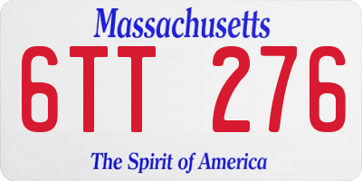 MA license plate 6TT276