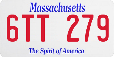 MA license plate 6TT279