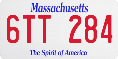 MA license plate 6TT284