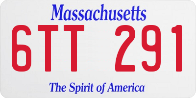 MA license plate 6TT291