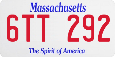 MA license plate 6TT292