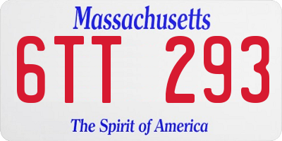 MA license plate 6TT293
