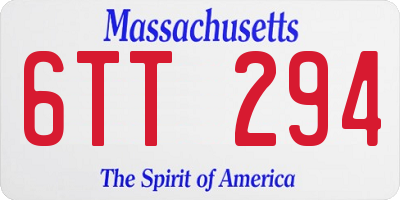 MA license plate 6TT294