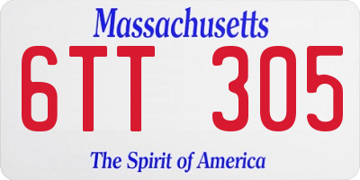 MA license plate 6TT305