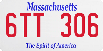 MA license plate 6TT306