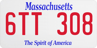 MA license plate 6TT308