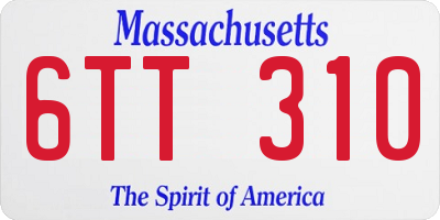 MA license plate 6TT310