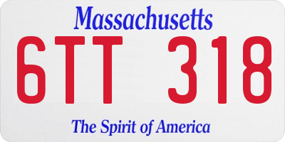 MA license plate 6TT318