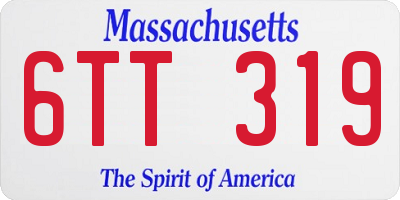MA license plate 6TT319
