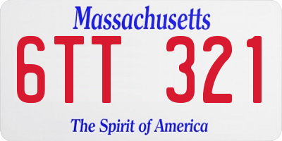 MA license plate 6TT321