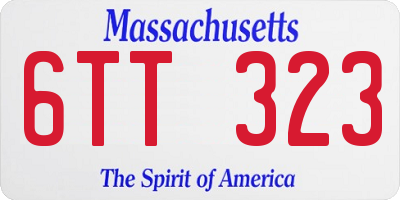MA license plate 6TT323