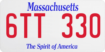 MA license plate 6TT330