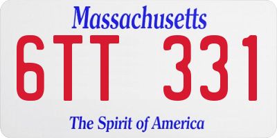 MA license plate 6TT331