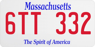 MA license plate 6TT332