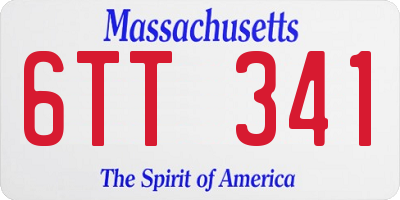 MA license plate 6TT341