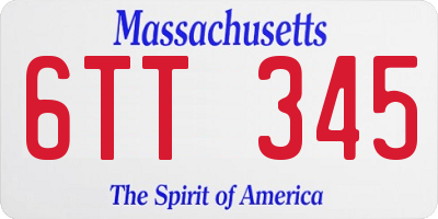MA license plate 6TT345