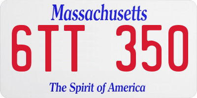 MA license plate 6TT350