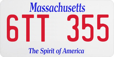 MA license plate 6TT355