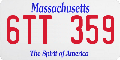 MA license plate 6TT359
