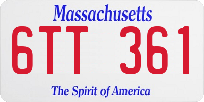 MA license plate 6TT361