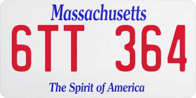 MA license plate 6TT364