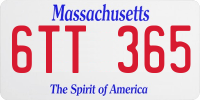 MA license plate 6TT365