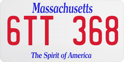 MA license plate 6TT368