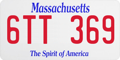 MA license plate 6TT369