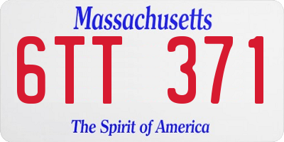 MA license plate 6TT371