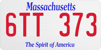 MA license plate 6TT373