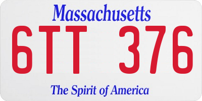 MA license plate 6TT376