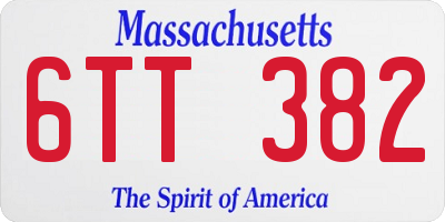 MA license plate 6TT382