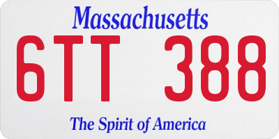 MA license plate 6TT388