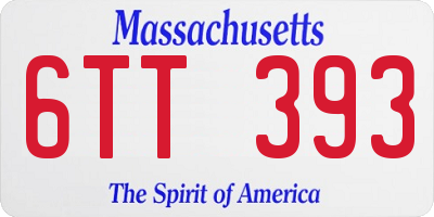 MA license plate 6TT393