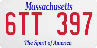 MA license plate 6TT397