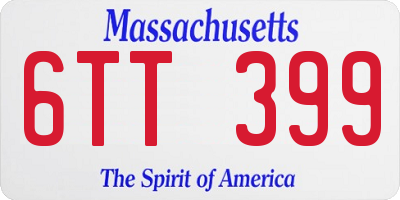 MA license plate 6TT399