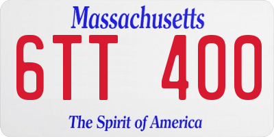 MA license plate 6TT400