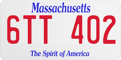 MA license plate 6TT402