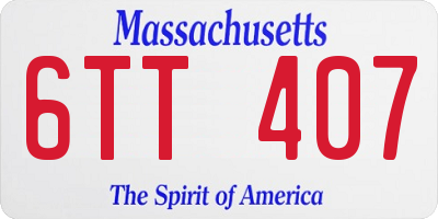 MA license plate 6TT407