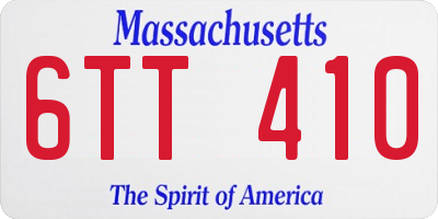 MA license plate 6TT410