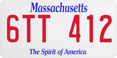 MA license plate 6TT412