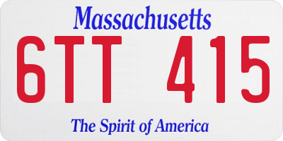 MA license plate 6TT415