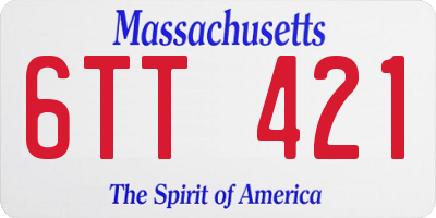 MA license plate 6TT421