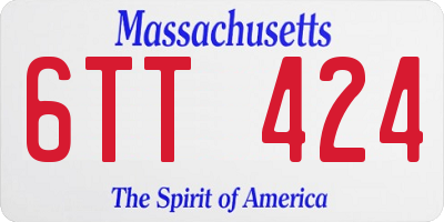 MA license plate 6TT424
