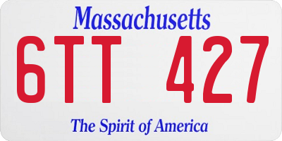 MA license plate 6TT427