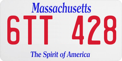 MA license plate 6TT428