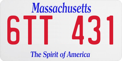 MA license plate 6TT431